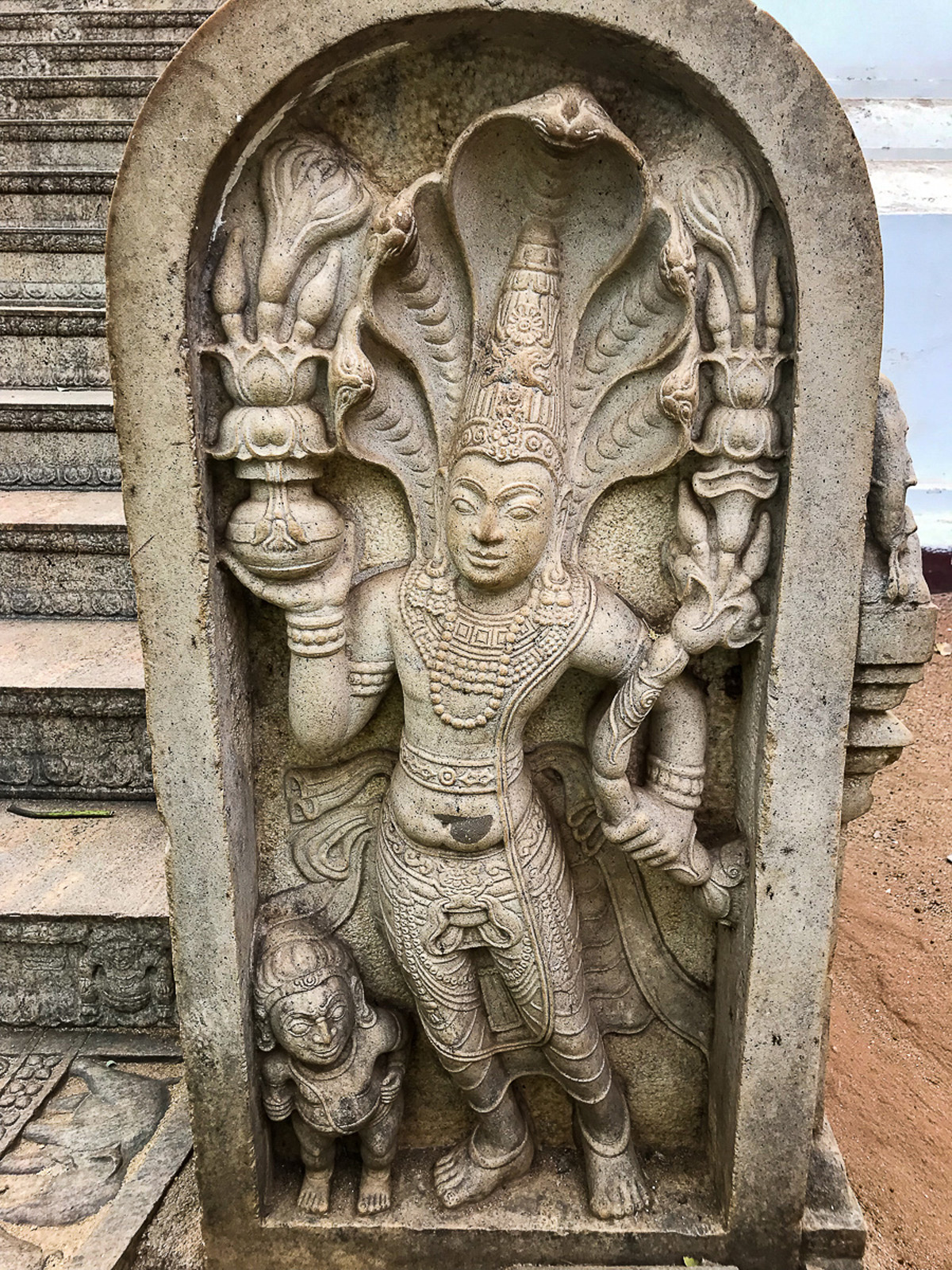 Sri Lanka Anuradhapura Bodhi Tree Guardstone Sculpture